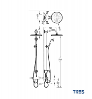 MEDIDAS CONJUNTO BAÑERA-DUCHA TERMOSTATICA MONOCLASIC TRES GRIFERIA